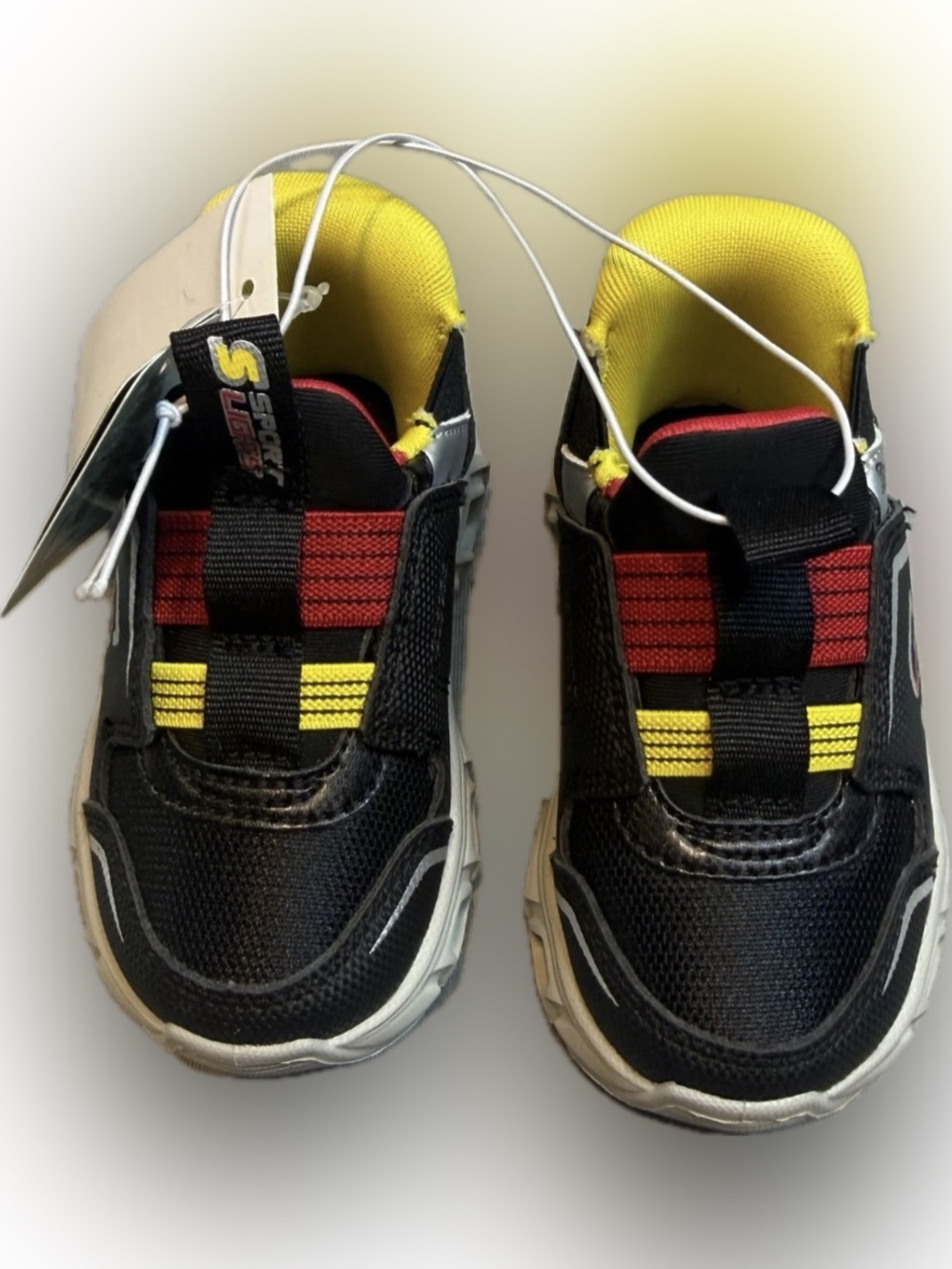 S Sport by Skechers Step-Ins Lights Boys Sneakers Size 12 Hands Free Black New - Picture 1 of 6
